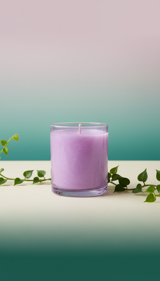 Galaxy Lavender Glass Vessel Candle