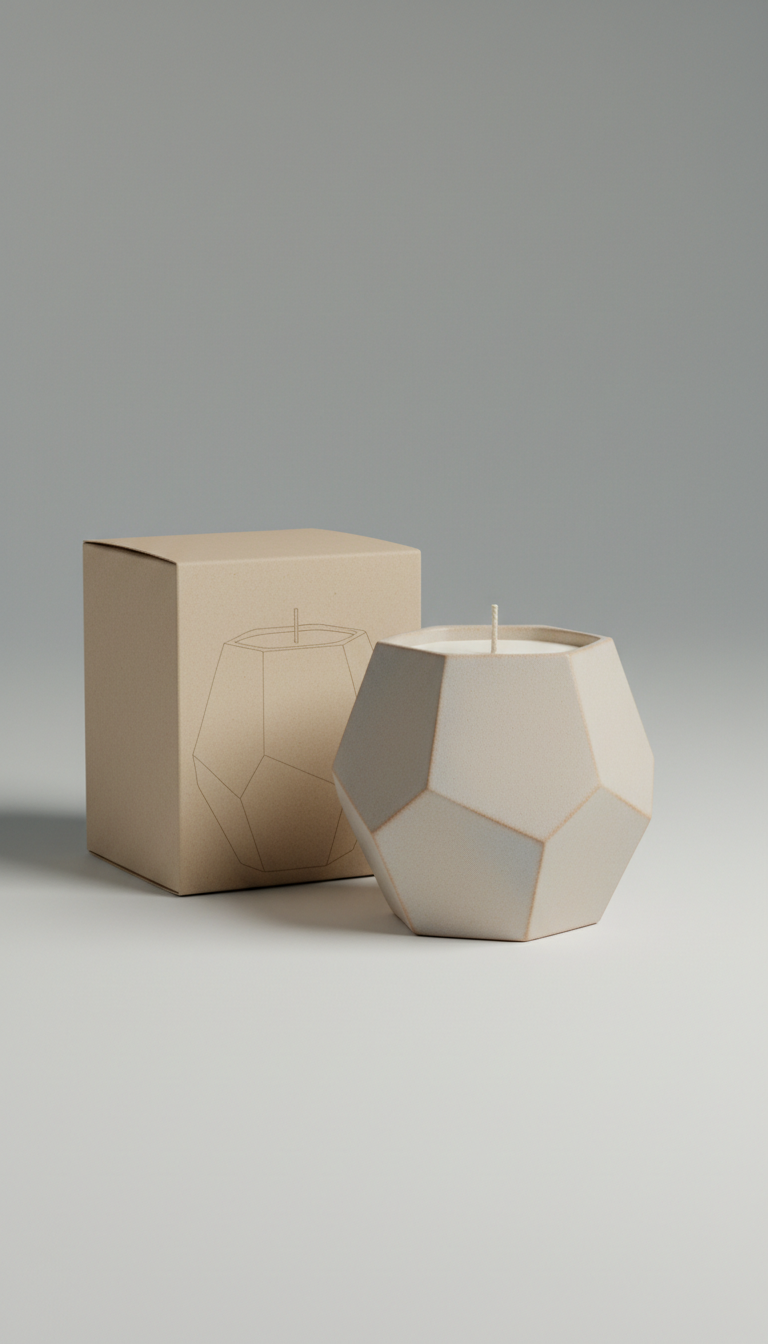 Facet vessel candle in black amber