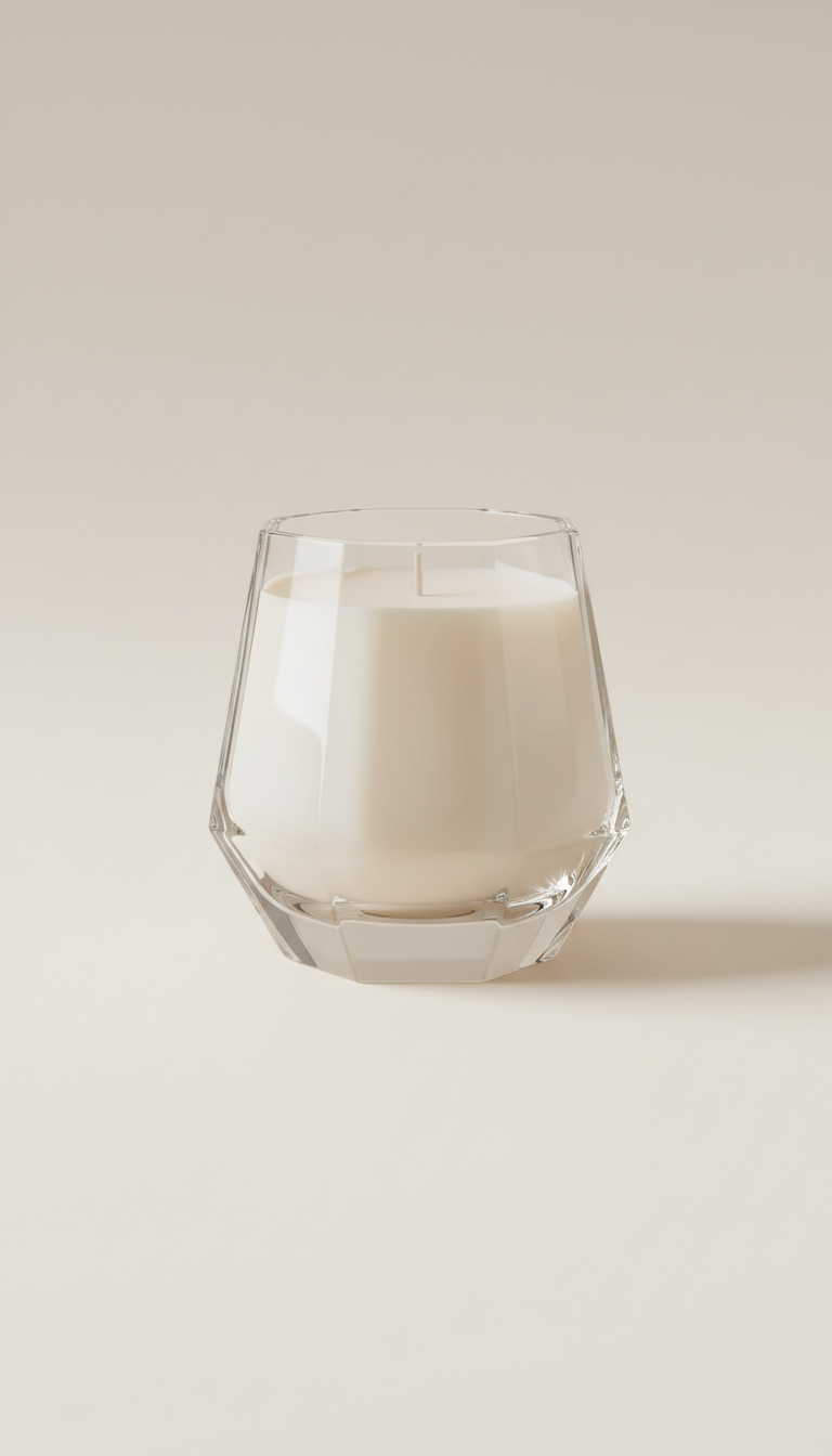 Prism glass candle with citrus woods